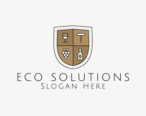 Wine Business Shield logo design