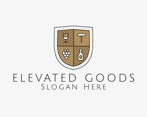 Wine Business Shield logo design