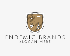 Wine Business Shield logo design