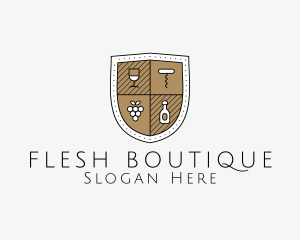 Wine Business Shield logo design