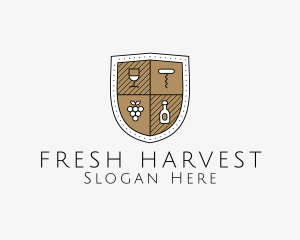 Wine Business Shield logo design