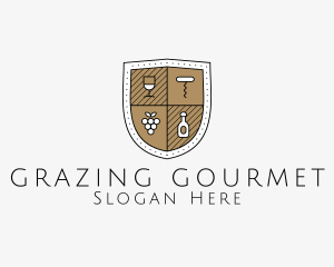 Wine Business Shield logo design