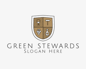 Wine Business Shield logo design