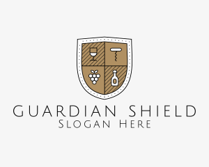 Wine Business Shield logo design