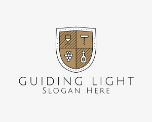 Wine Business Shield logo design