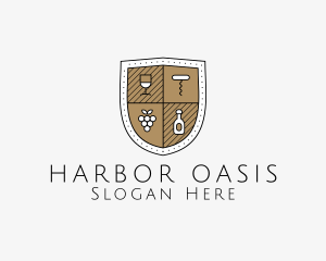 Wine Business Shield logo design