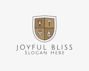 Wine Business Shield logo design