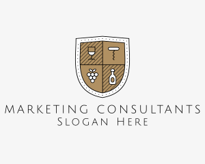 Wine Business Shield logo design