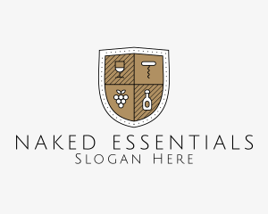 Wine Business Shield logo design