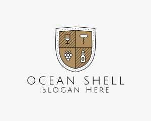 Wine Business Shield logo design