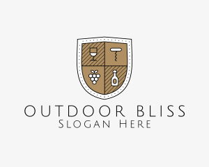 Wine Business Shield logo design