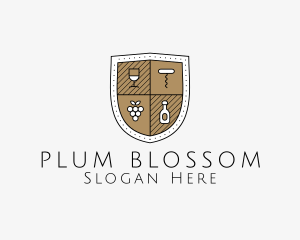 Wine Business Shield logo design