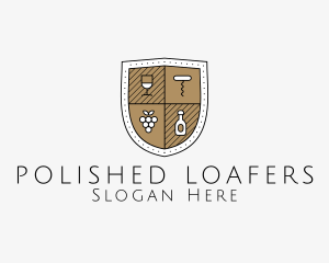 Wine Business Shield logo design