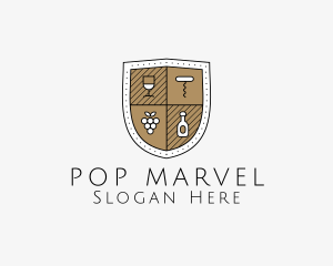 Wine Business Shield logo design