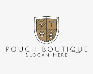 Wine Business Shield logo design