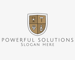 Wine Business Shield logo design