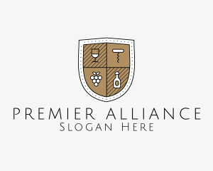 Wine Business Shield logo design