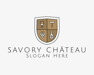 Wine Business Shield logo design