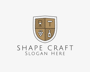 Wine Business Shield logo design