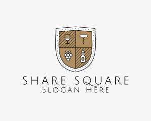 Wine Business Shield logo design