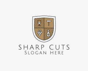 Wine Business Shield logo design