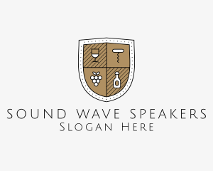 Wine Business Shield logo design