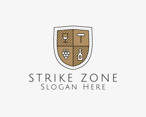 Wine Business Shield logo design