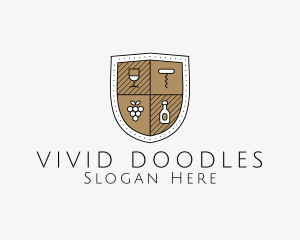 Wine Business Shield logo design