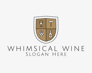 Wine Business Shield logo design