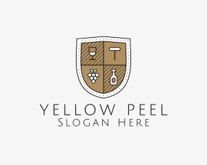 Wine Business Shield logo design