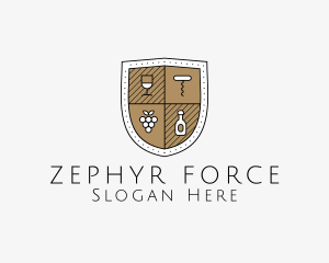 Wine Business Shield logo design