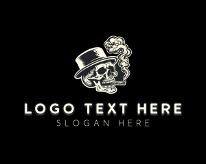 Smoking Skeleton Skull logo