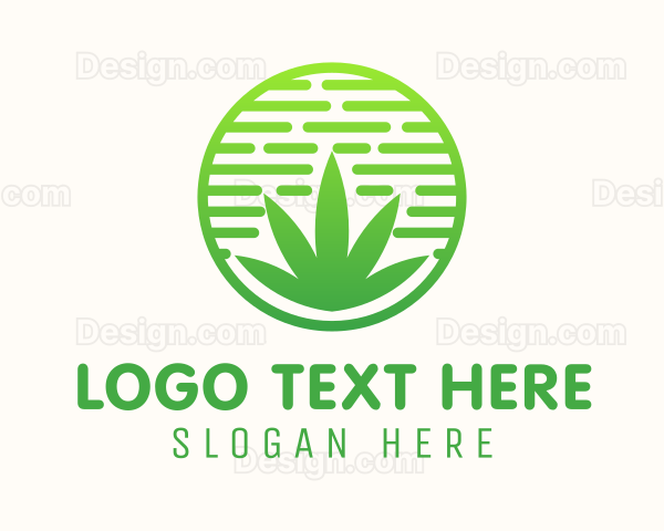 Circular Weed Cannabis Badge Logo