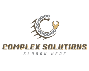 Mechanical Chain Letter C logo design