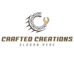 Mechanical Chain Letter C logo design