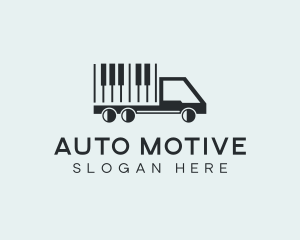 Piano Keys Truck  logo design