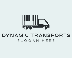 Piano Keys Truck  logo design