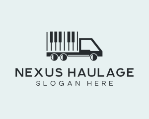 Piano Keys Truck  logo design