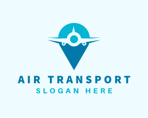 Pin Location Airplane logo design