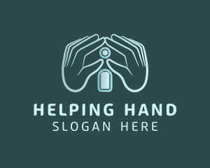 Blue House Hands logo design