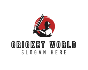 Cricket Player Bat Ball logo