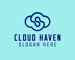 Blue Tech Cloud  logo design