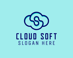 Blue Tech Cloud  logo design