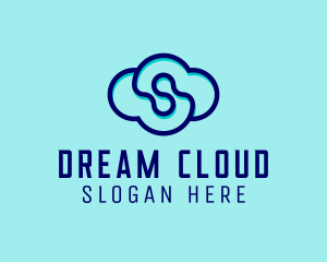 Blue Tech Cloud  logo design