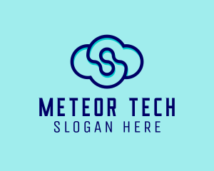 Blue Tech Cloud  logo design