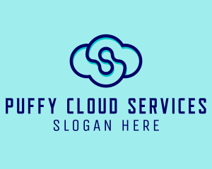 Blue Tech Cloud  logo design