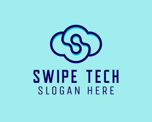 Blue Tech Cloud  logo design