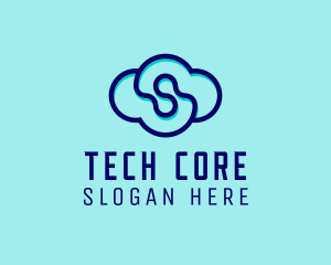 Blue Tech Cloud  logo design