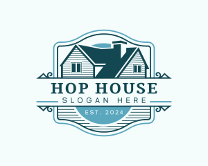 Roofing House Residential logo design