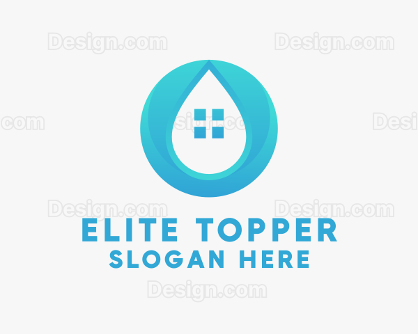 House Water Droplet Logo